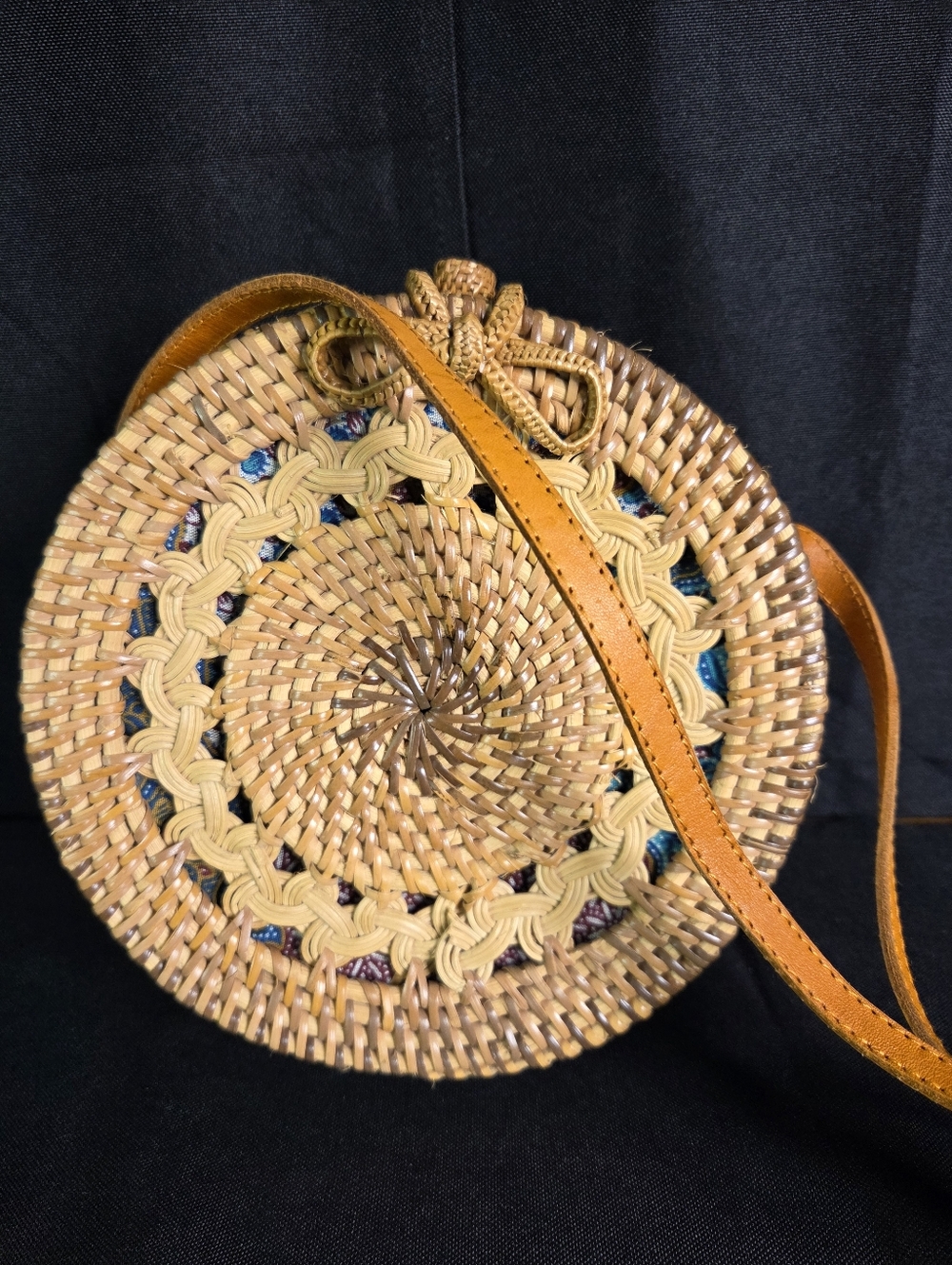 Boho Chic Rattan Circle Purse